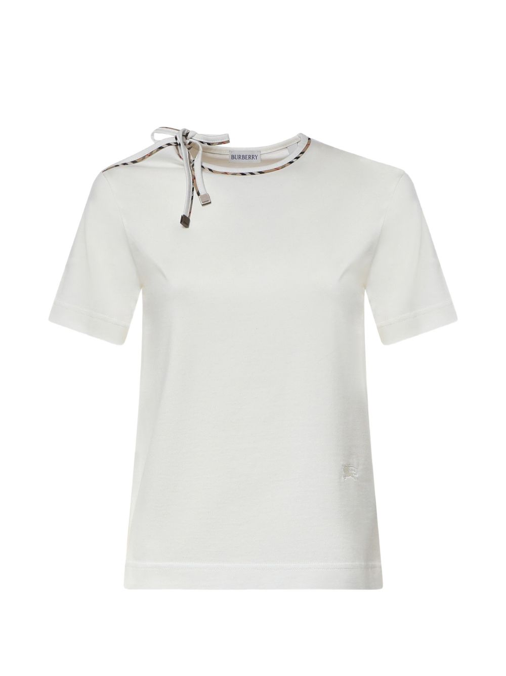 Burberry Women Check Bow Cotton T-Shirt