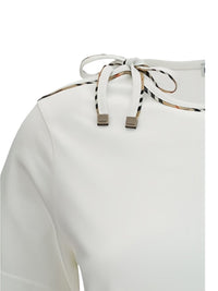 Burberry Women Check Bow Cotton T-Shirt