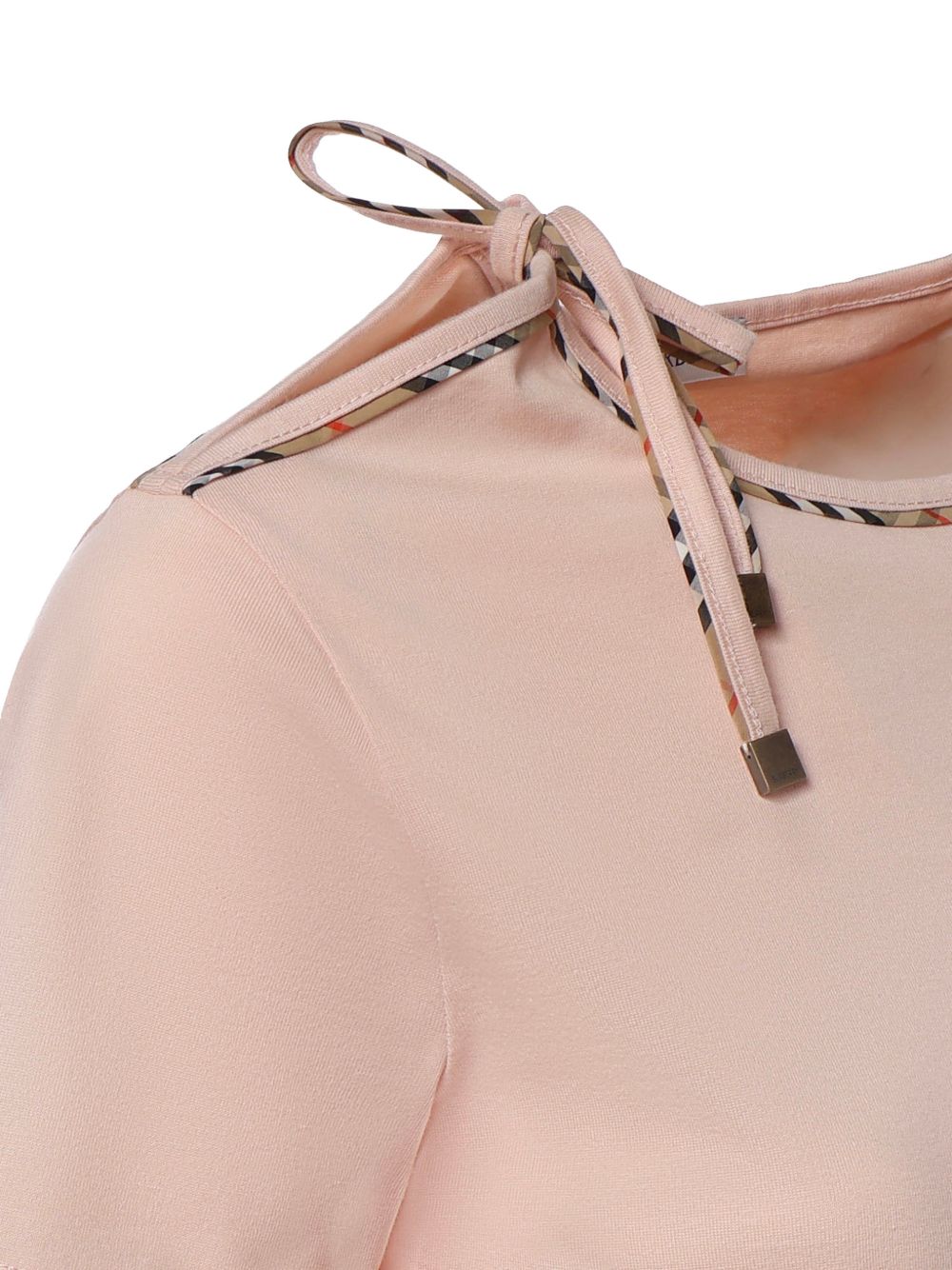 Burberry Women Check Bow Cotton T-Shirt