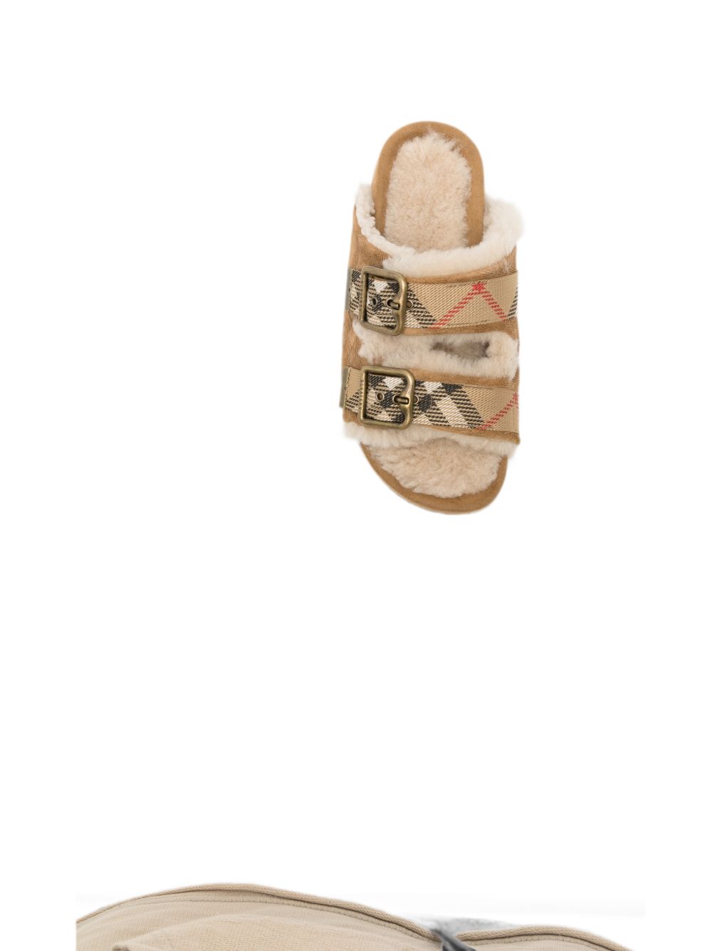 Burberry Women Urchin Check Shearling Sandals