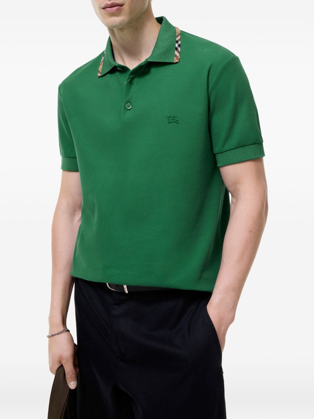 Burberry Men Logo Cotton Polo Shirt