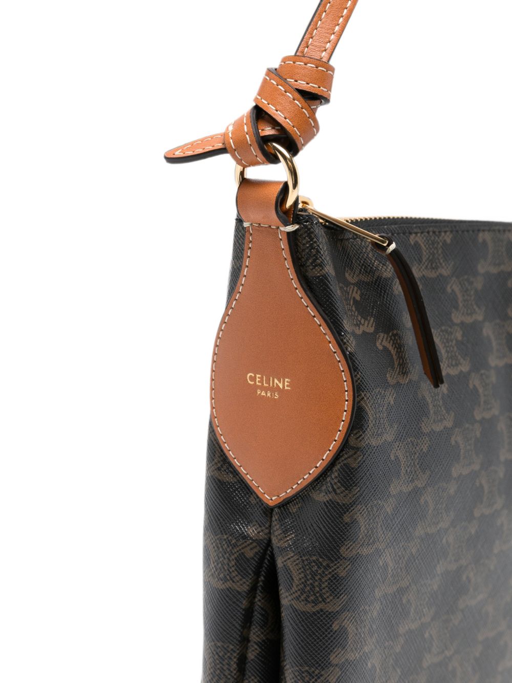 CELINE Celine Women Duo Triomphe Canvas Zipped Shoulder Bag