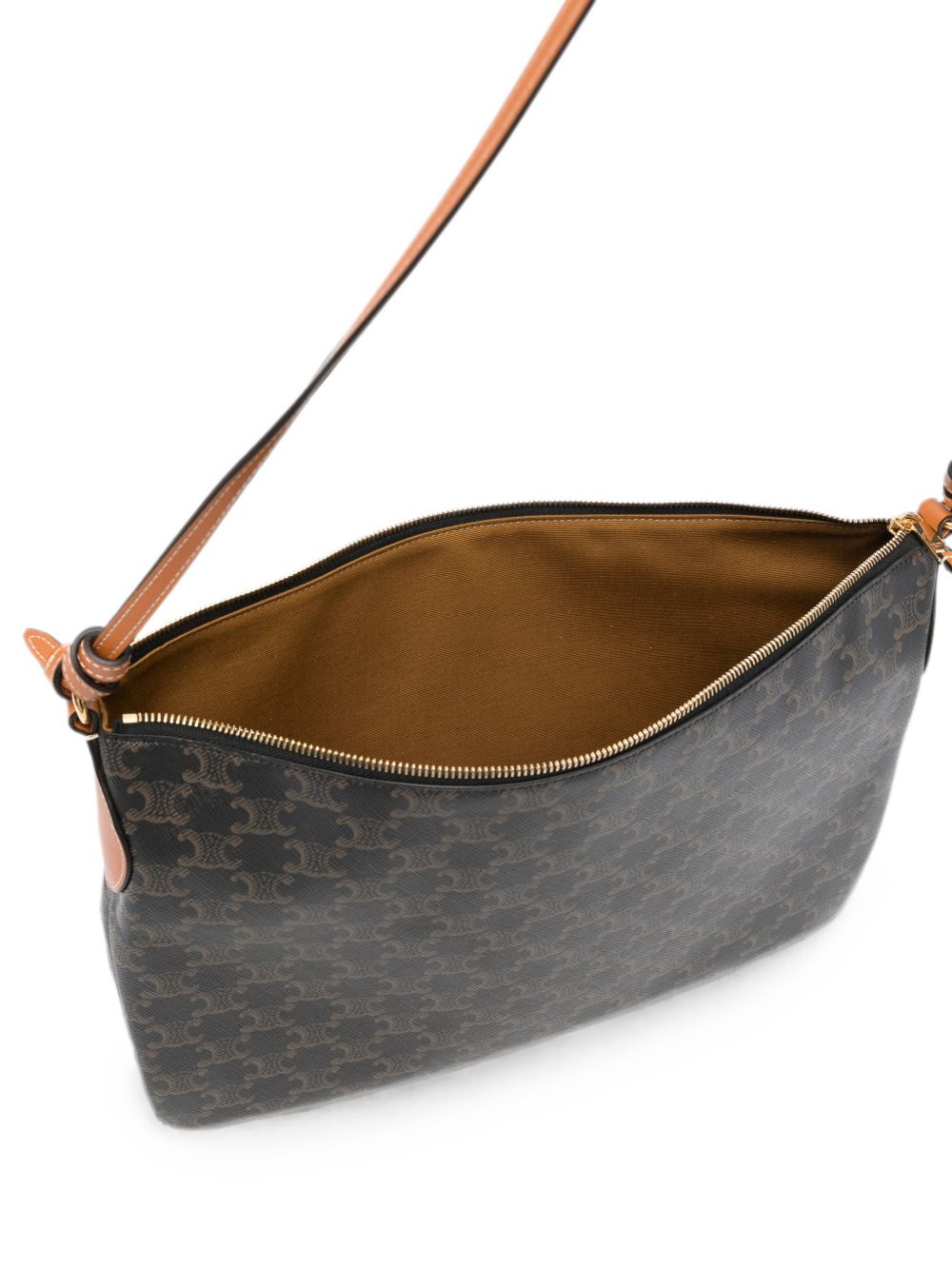 CELINE Celine Women Duo Triomphe Canvas Zipped Shoulder Bag