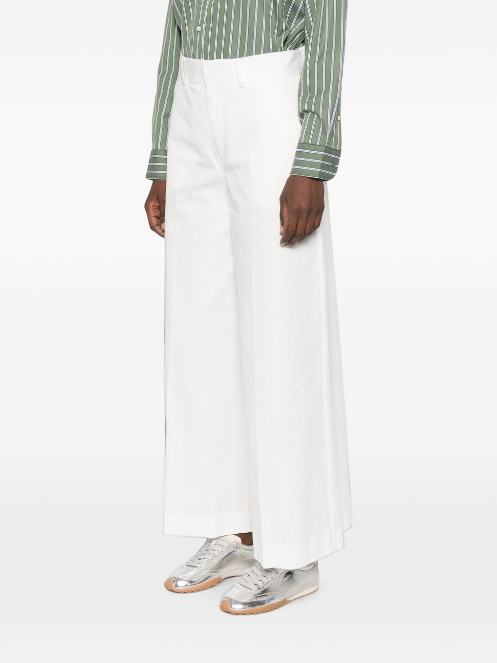 Celine Women Wide-Leg Cotton Trousers