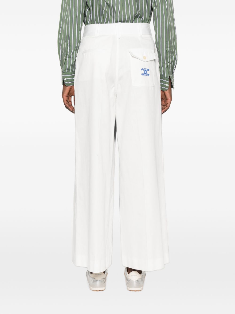 Celine Women Wide-Leg Cotton Trousers