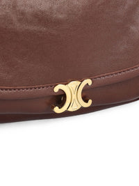 CELINE Celine Women Triomphe Halfmoon Small Leather Shoulder Bag