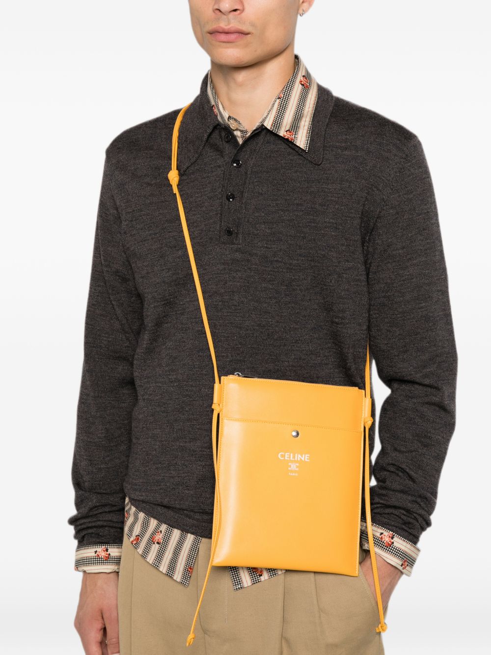 CELINE Celine Men Take Away Leather Pouch