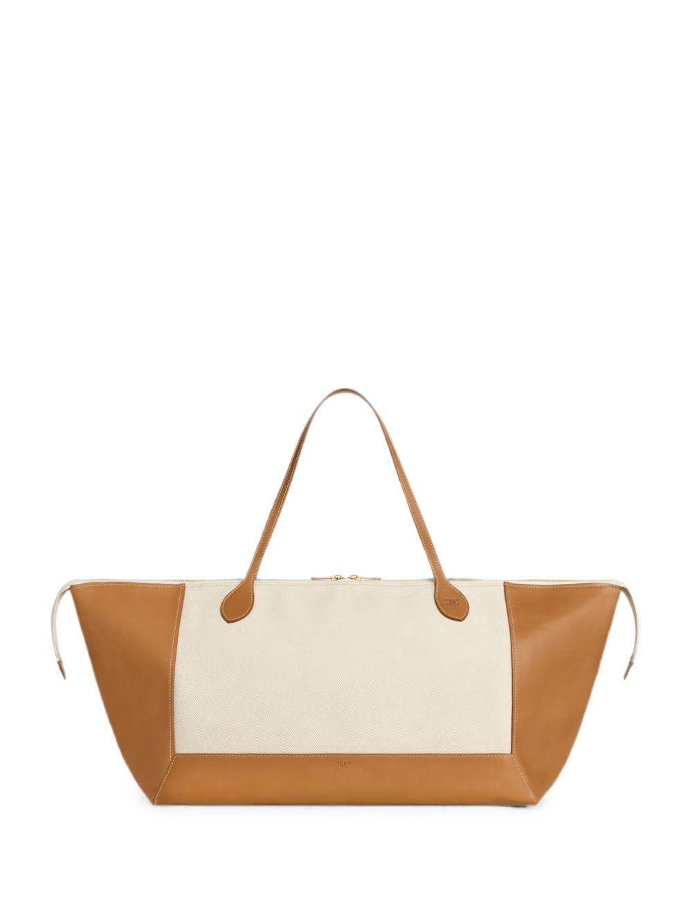 CELINE Celine Women Cabas Frame Leather And Canvas Tote