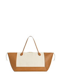 CELINE Celine Women Cabas Frame Leather And Canvas Tote