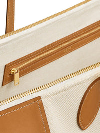 CELINE Celine Women Cabas Frame Leather And Canvas Tote