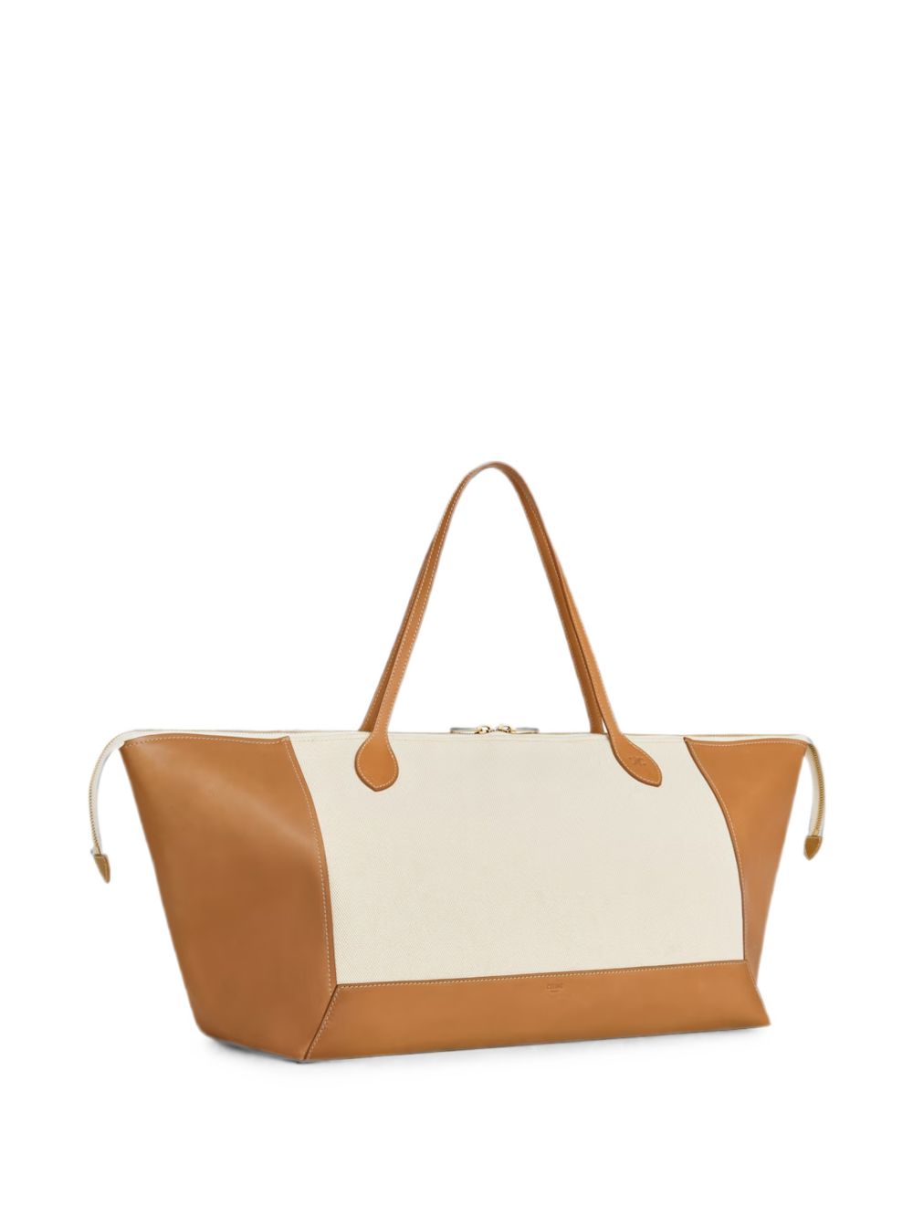 CELINE Celine Women Cabas Frame Leather And Canvas Tote