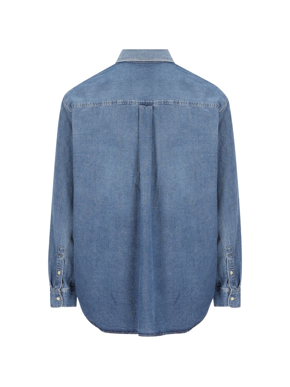 Celine Men Logo Cotton Denim Shirt