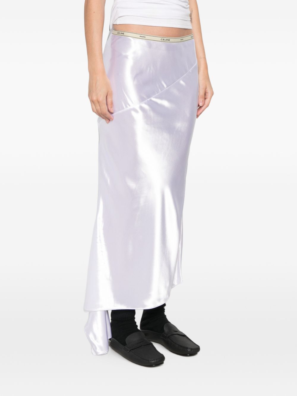 Celine Women Satin Long Skirt