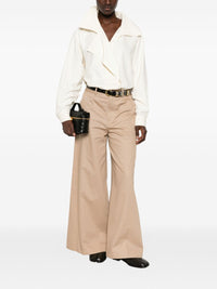 Celine Women Cotton Wide-Leg Trousers