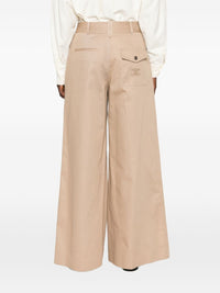 Celine Women Cotton Wide-Leg Trousers