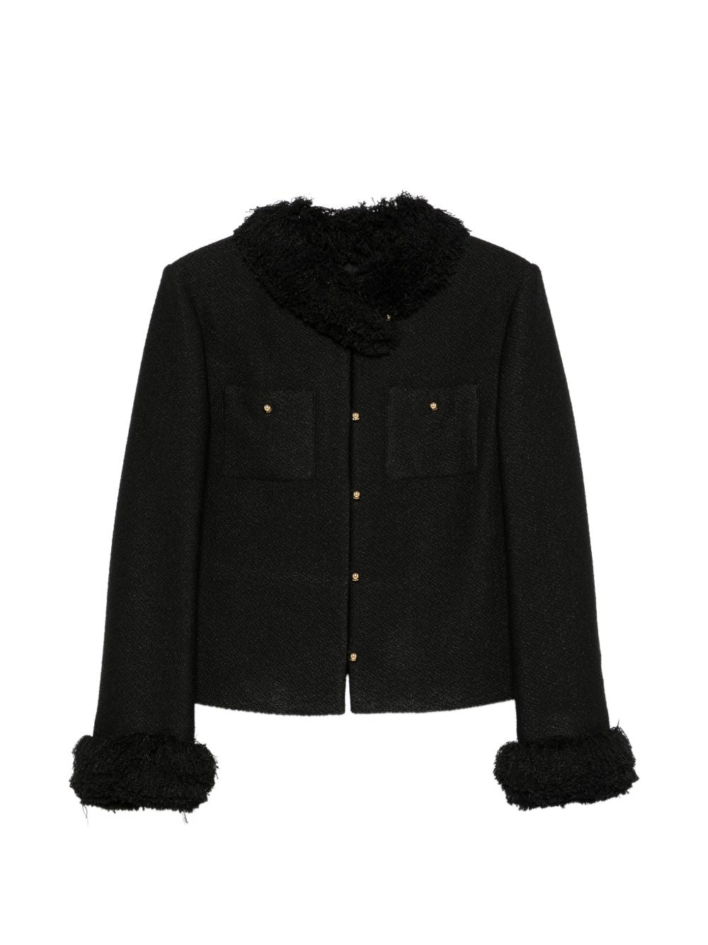 Celine Women Fringed Wool Blend Jacket