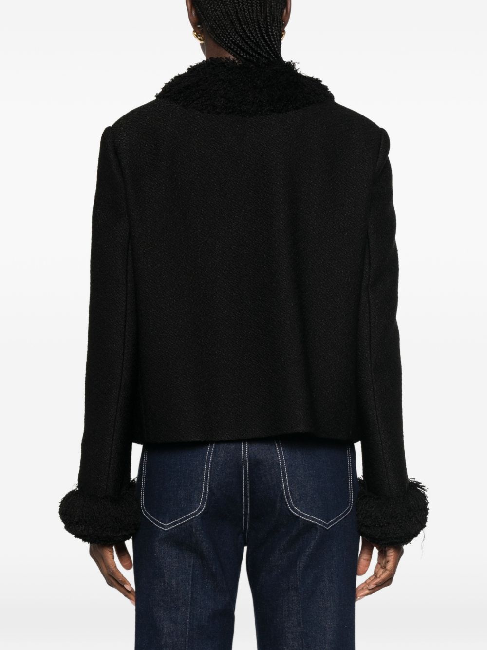 Celine Women Fringed Wool Blend Jacket