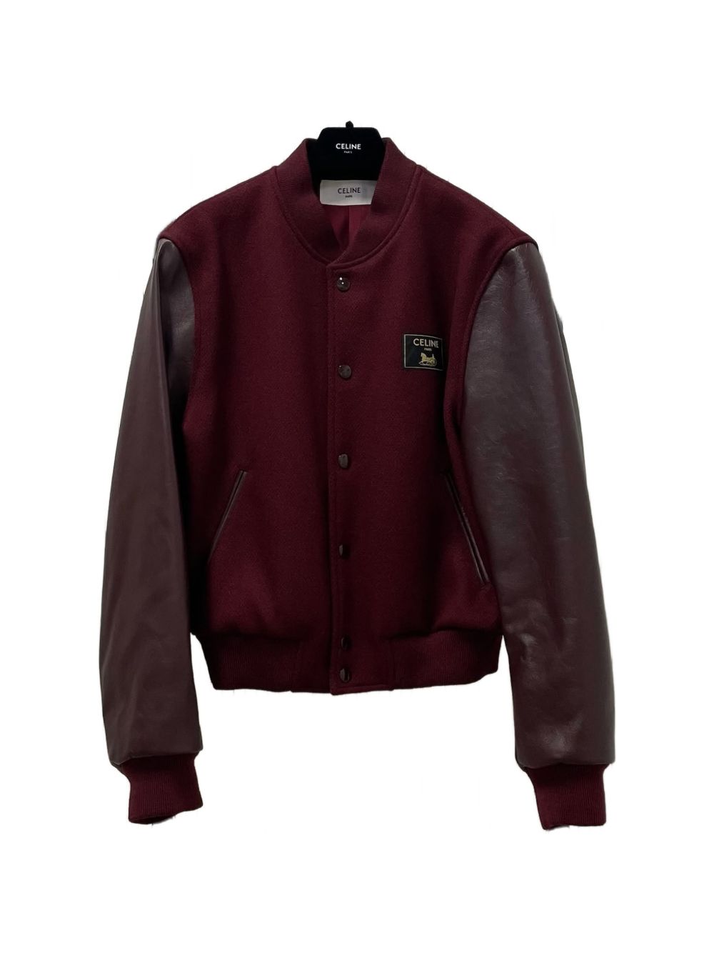 Celine Men Wool And Leather Bomber Jacket