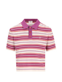 Celine Women Striped Cotton Polo Shirt