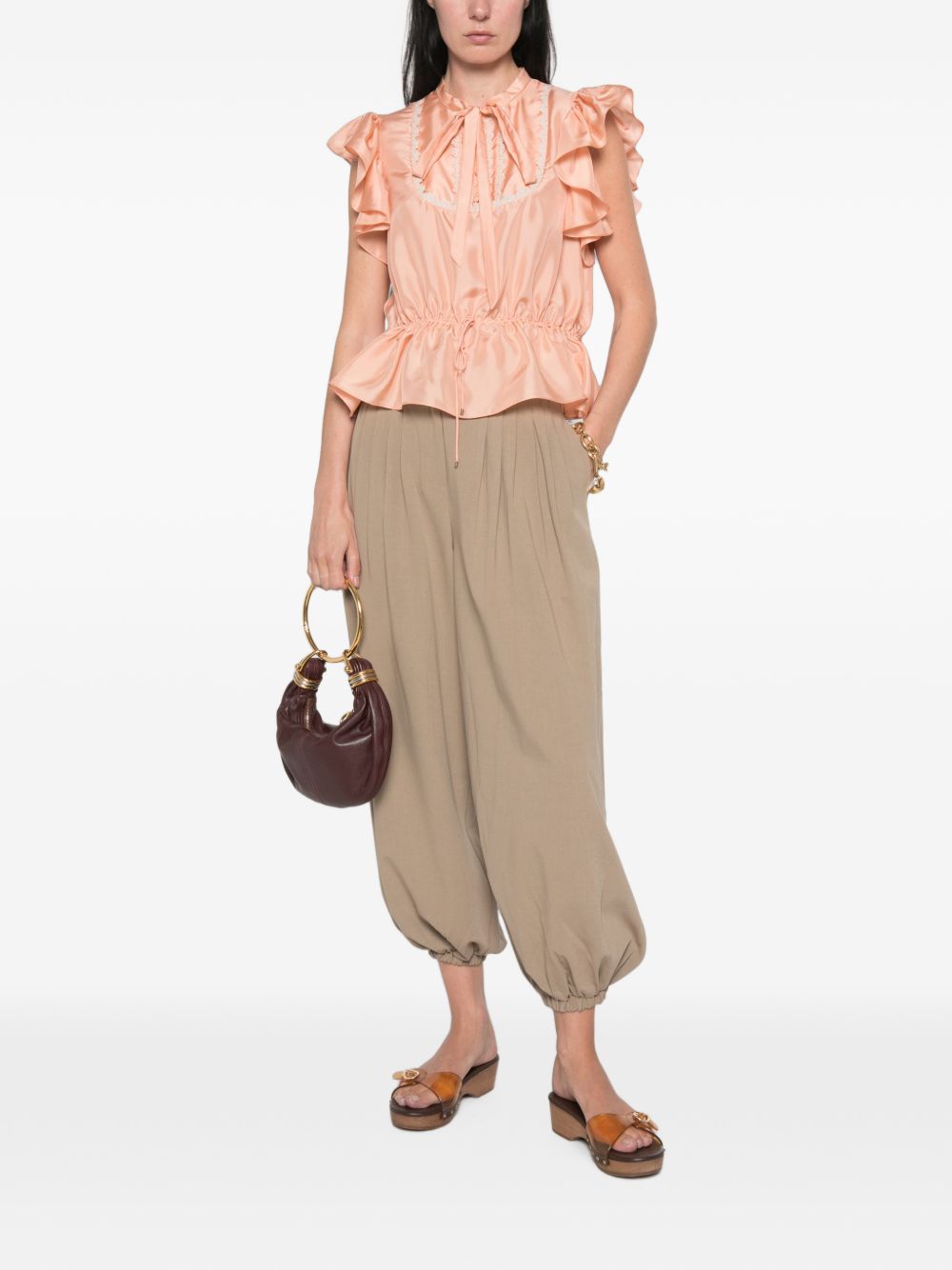 Chloé Women Silk Rouched Top