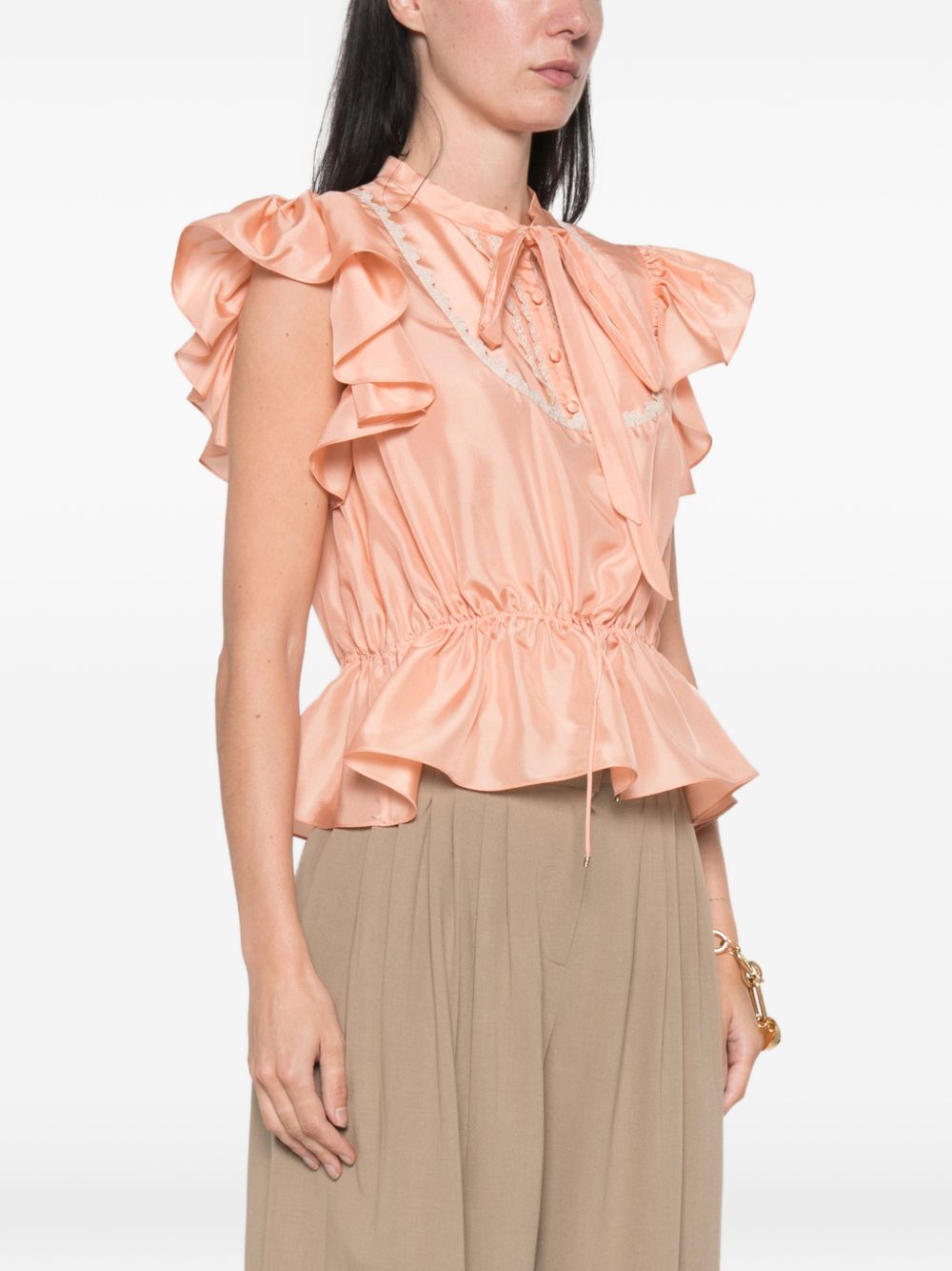 Chloé Women Silk Rouched Top