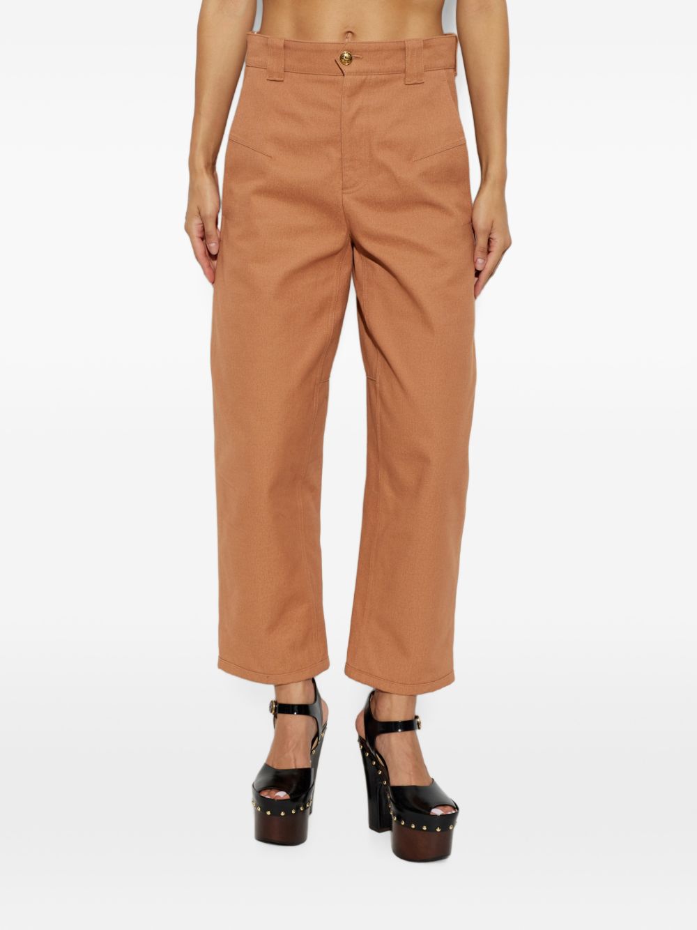 Chloé Women Cotton Barrel Trousers