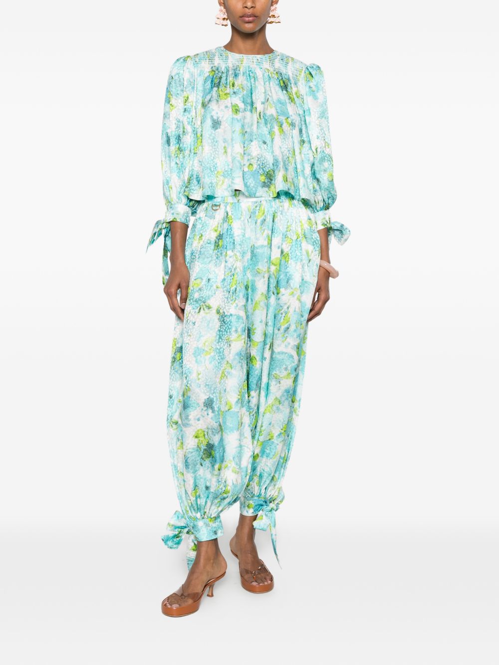Chloé Women Printed Silk Trousers
