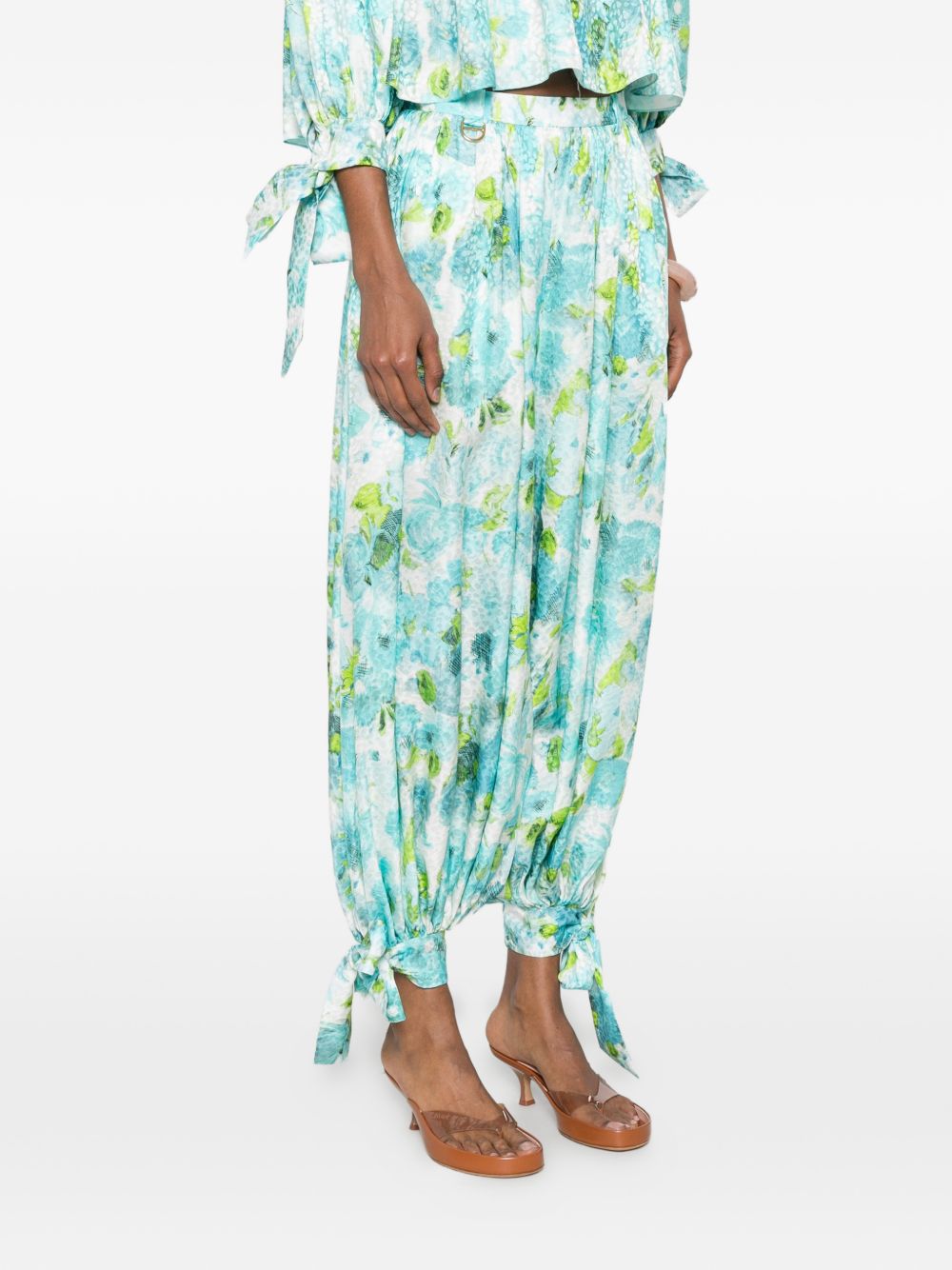 Chloé Women Printed Silk Trousers
