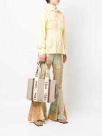 Chloé Women Woody Medium Linen Tote