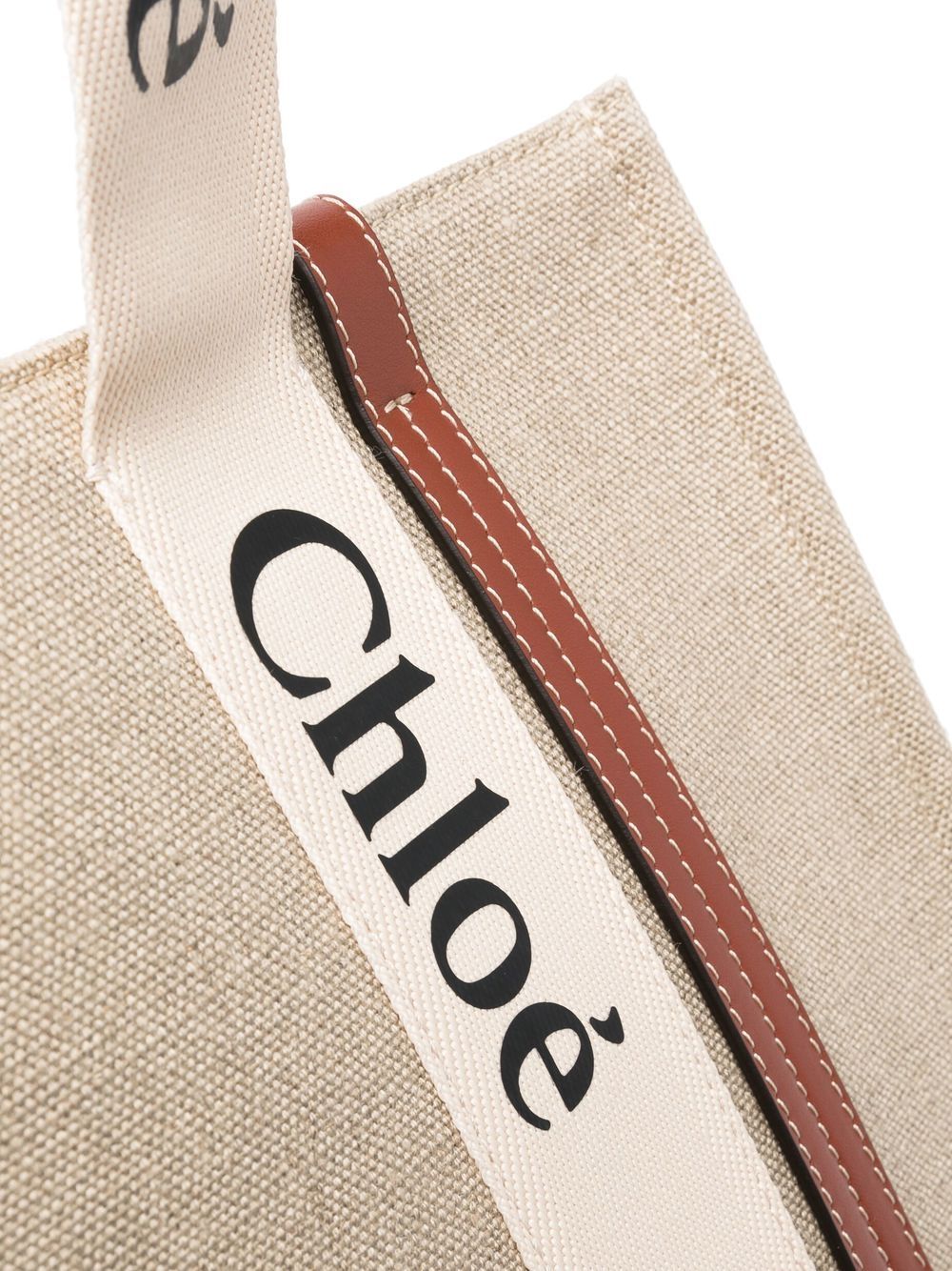 Chloé Women Woody Medium Linen Tote