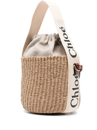 CHLOÉ Chloé Women Woody Small Straw Bucket Bag