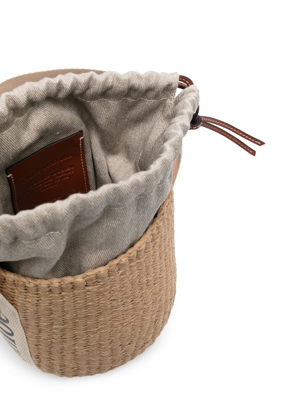 CHLOÉ Chloé Women Woody Small Straw Bucket Bag