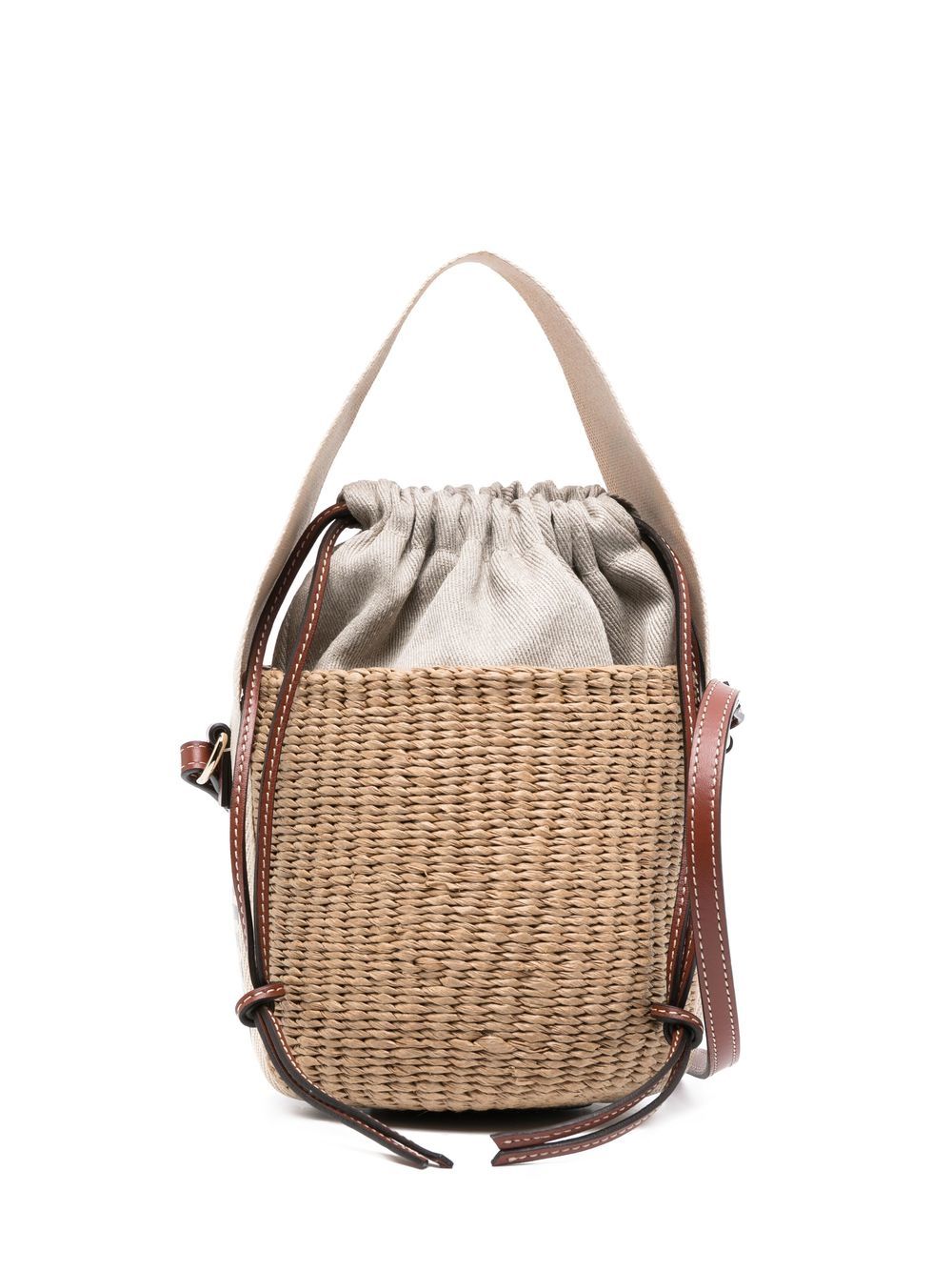 CHLOÉ Chloé Women Woody Small Straw Bucket Bag