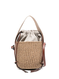 CHLOÉ Chloé Women Woody Small Straw Bucket Bag