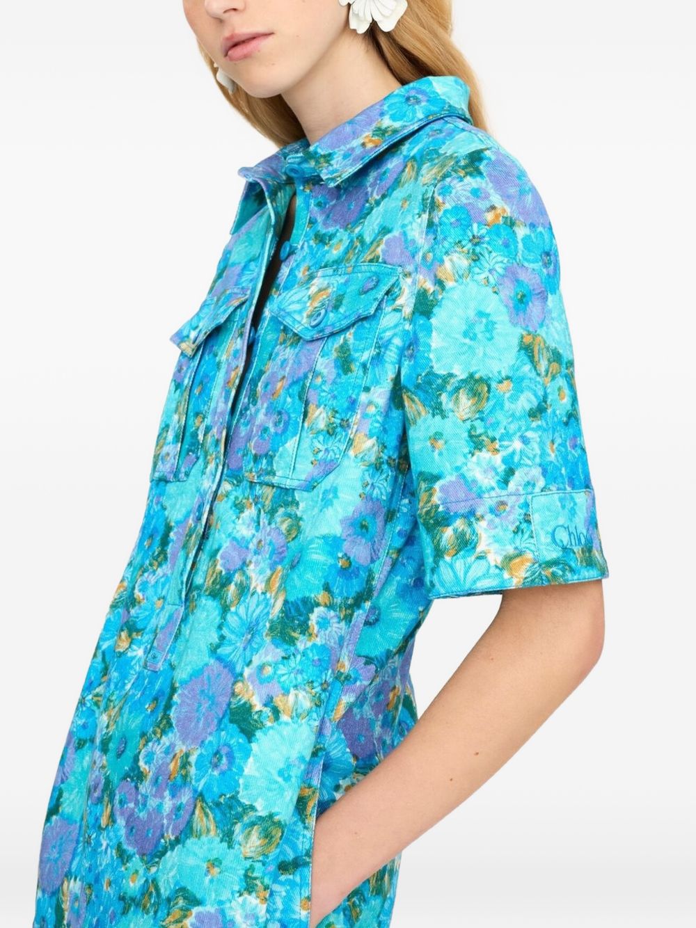 Chloé Women Printed Cotton Mini Dress