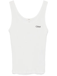 Chloé Women Logo Cotton Tank Top