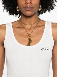 Chloé Women Logo Cotton Tank Top