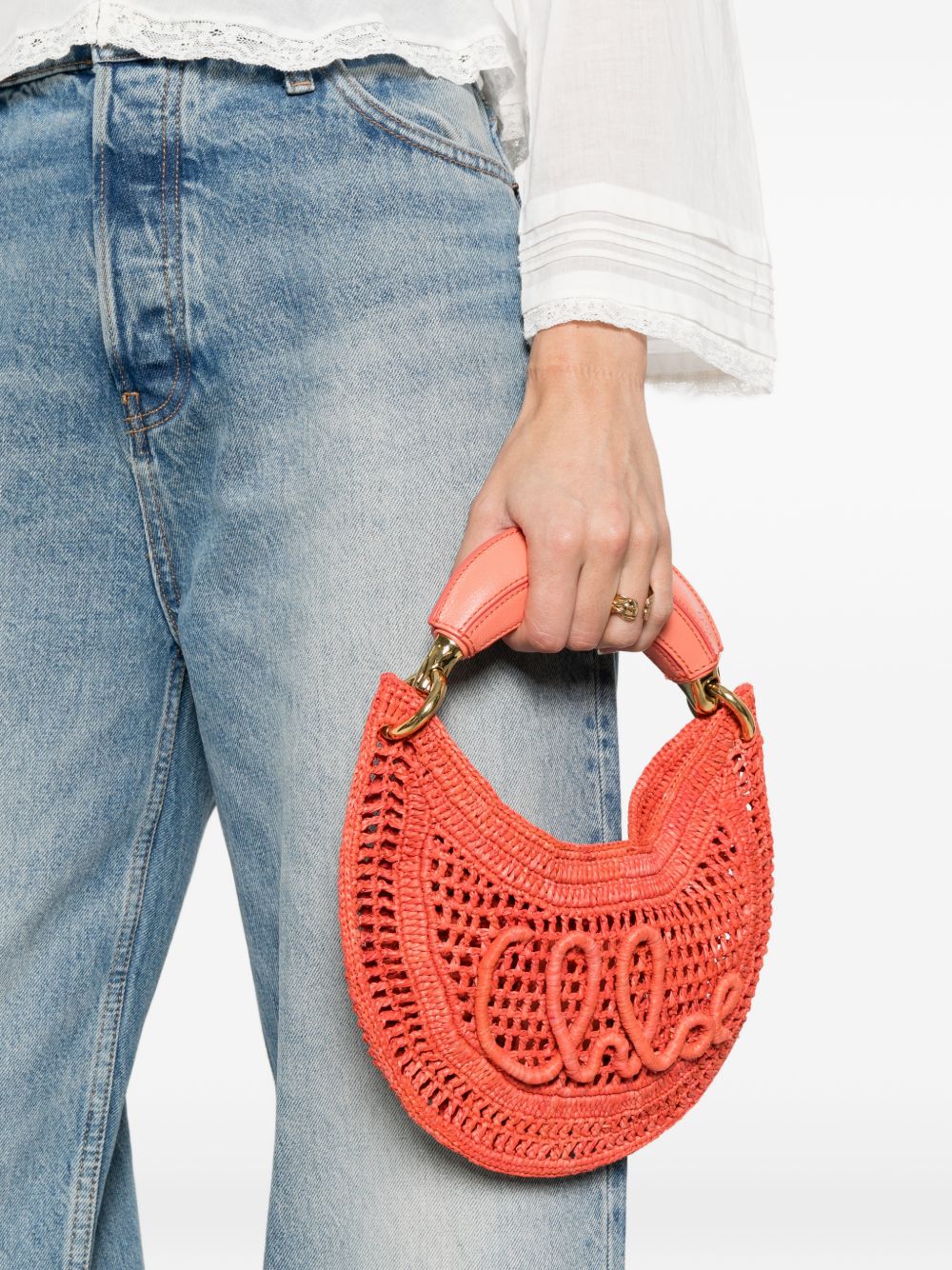 CHLOÉ Chloé Women Summer Banana Rafia Mini Hobo Bag