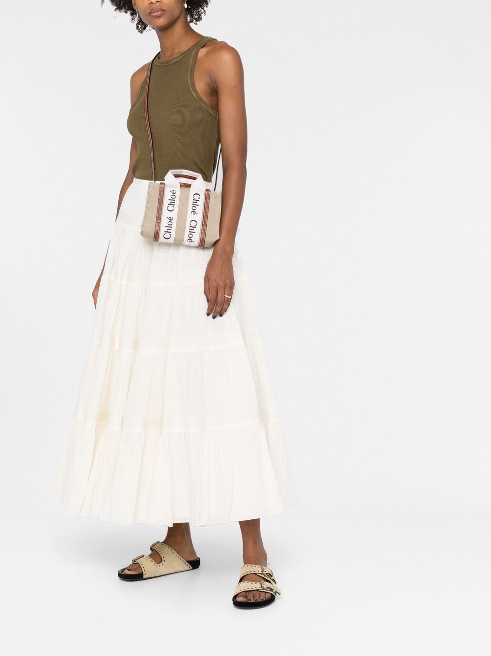CHLOÉ Chloé Women Woody Mini Linen Tote Bag
