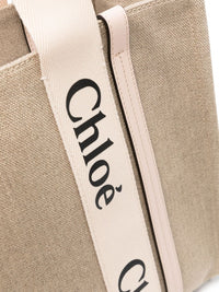 Chloé Women Woody Linen Tote Bag