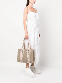 Chloé Women Woody Linen Tote Bag