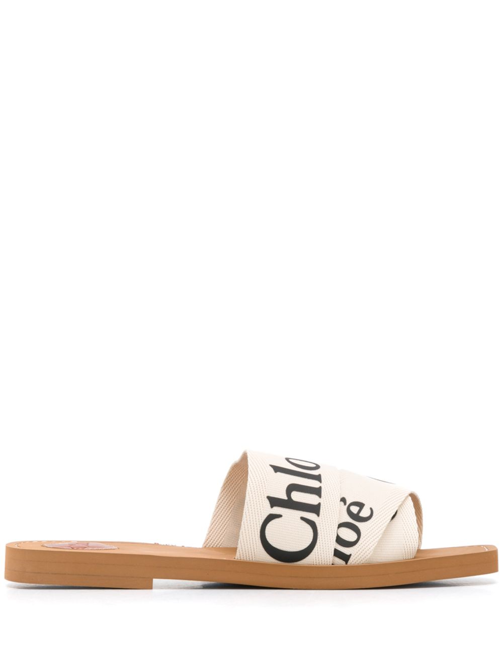 CHLOÉ Chloé Women Woody Linen Flat Sandals