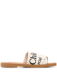 CHLOÉ Chloé Women Woody Linen Flat Sandals