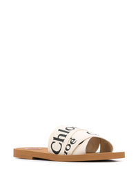 CHLOÉ Chloé Women Woody Linen Flat Sandals
