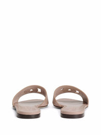 DOLCE & GABBANA Dolce & Gabbana Women Dg Logo Leather Flat Sandals