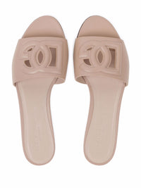 DOLCE & GABBANA Dolce & Gabbana Women Dg Logo Leather Flat Sandals