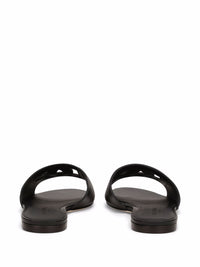 Dolce & Gabbana Women Dg Logo Leather Flat Sandals