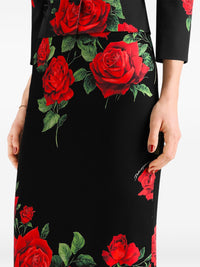 DOLCE & GABBANA Dolce & Gabbana Women Roses Print Silk Skirt