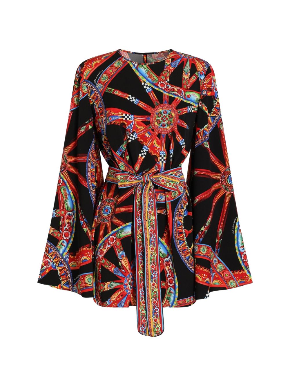 Dolce & Gabbana Women Carretti Silk Printed Mini Dress