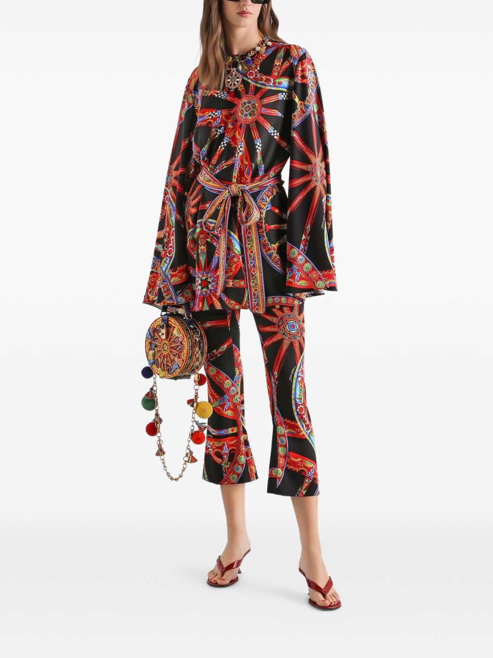 Dolce & Gabbana Women Carretti Silk Printed Mini Dress